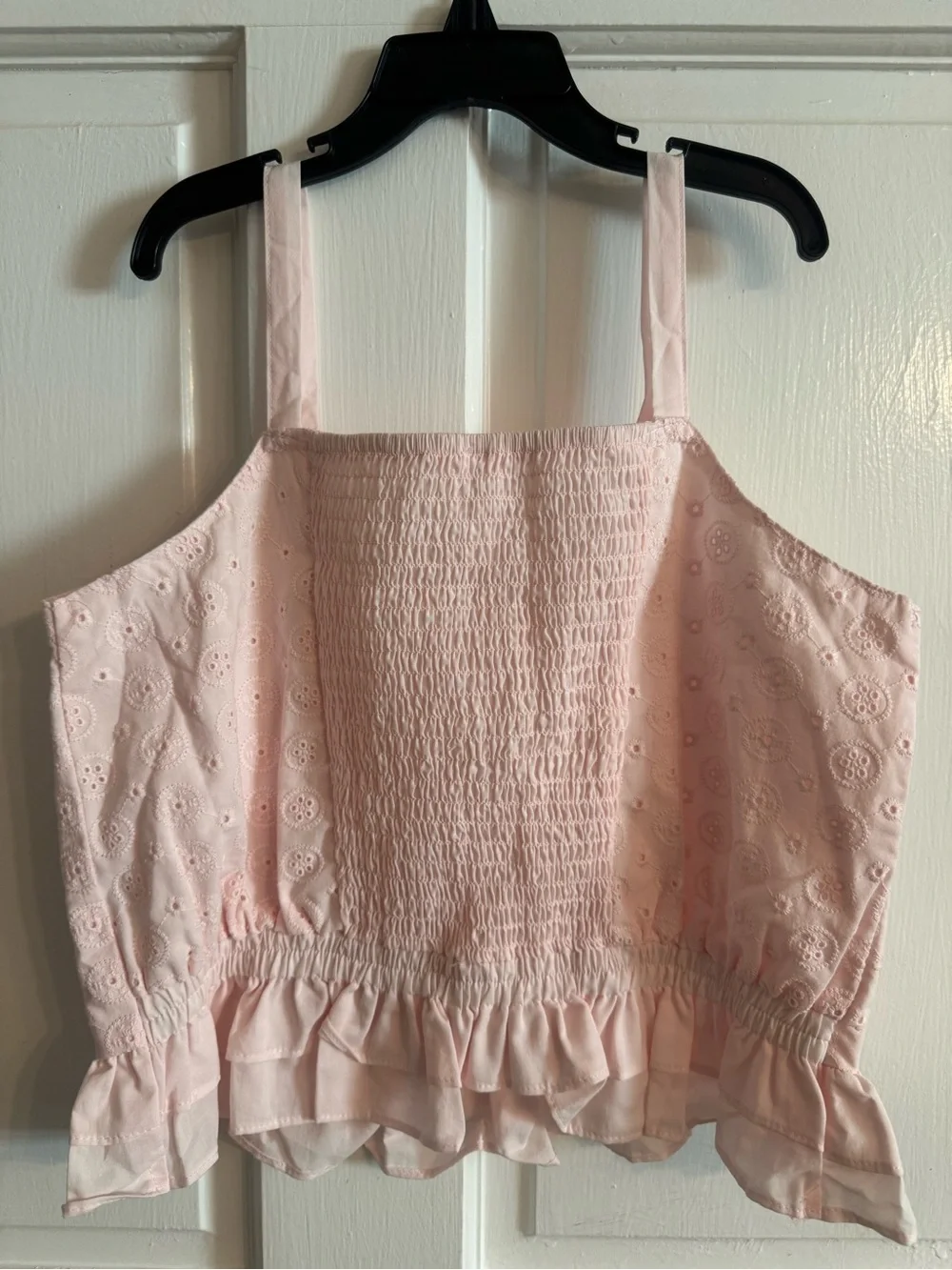 Carter's Light Pink Eyelet Ruffle Tank Top